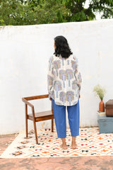 Oversized Hand Block Print Shirt