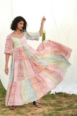 Multi-color Print - Long Dress