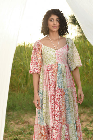Multi-color Print - Long Dress
