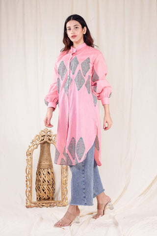 Pink Delight Hand Block Print Tunic