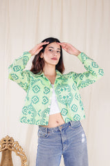 Sunday Celery Green Hand Block Cotton Jacket